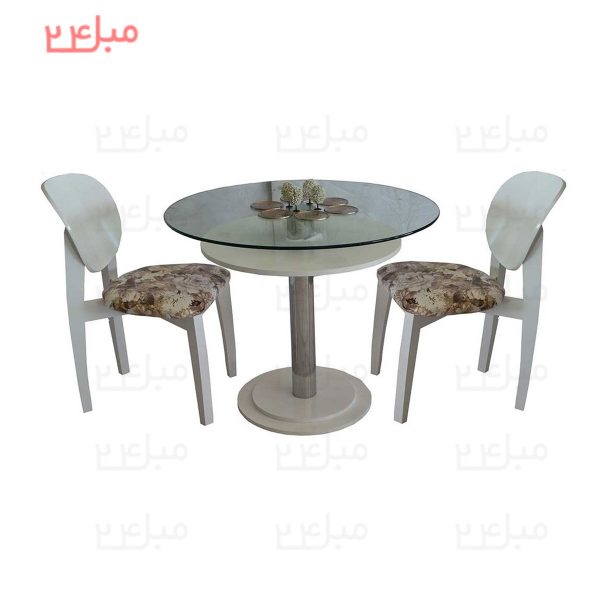 میز و صندلی نهارخوری 2 نفره مدل : ارکیده و توپاز مدل صندلی: صندلی توپاز عرض صندلی :40 سانتی متر عمق صندلی :  40 سانتی متر ارتفاع کف صندلی از زمین : 50 سانتی متر ارتفاع پشتی صندلی : 45 سانتی متر مدل: میز نهارخوری ارکیده